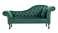 Hochwertige beliebte Luxus Green Velvet bequeme Tufted Chaise Lounge Couch Sofa für Wohnzimmer