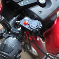 Allume-cigare 12-24V pour moto, chargeur double USB, guidon avec interrupteur LED pour téléphone portable, tablette, accessoires de moto