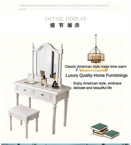 Bàn Vanity Bảng trang điểm nhà vệ sinh bảng với gương và ngăn kéo trang điểm giá rẻ giá đen tủ quần áo với gương cho phòng ngủ - Product Image 3