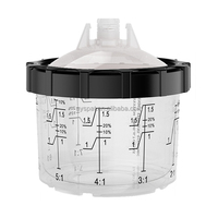 Kit complet de gobelets de mélange de peinture jetables de 200 ml et 125 microns pour pistolet de peinture à air comprimé, avec revêtements de gobelets et système de couvercles