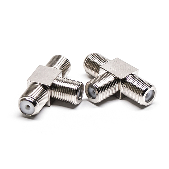 F-Type Adapter F Connector 3 Way TV Male Female RG6 Coax Cable T Splitter