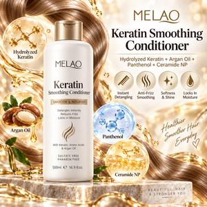 Ensemble Shampooing et Après-Shampooing à la Kératine, Kératine Hydrolysée, Huile d'Argan, Acides Aminés, Sans Sulfate, Anti-Frisottis, Lissant, Étiquette Personnalisée - Product Image 4