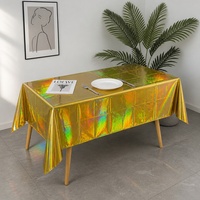 Nappe en feuille laser, couleur unie, carrée, imperméable, rectangulaire, pour la décoration de table de fête et de salle à manger
