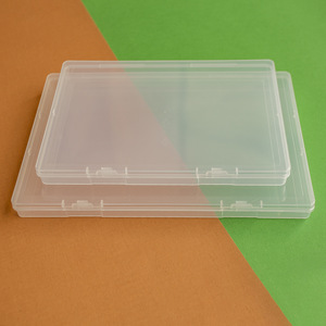 กล่องเก็บของพลาสติกทรงสี่เหลี่ยมโปร่งใส ความสูง 1.8 ซม. กล่องจัดระเบียบเครื่องประดับ บรรจุภัณฑ์แบบแบน สำหรับใช้บนโต๊ะทำงาน - Product Image 3