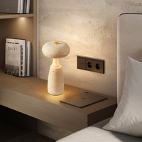 Lámpara USB de mármol travertino para bar y restaurante, escritorio de computadora, mesita de noche moderna, luz ambiental portátil USB para mesa