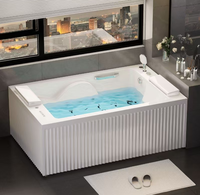Baignoire de luxe autoportante avec massage par jets et chauffage à température constante pour salle de bain d'hôtel