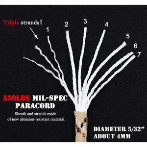 Baiyuheng Gratis Ontwerp Goedkoop 550 Paracord Multi-Materiaal Overlevingsuitrusting Koord Buiten Hiking Armband - Product Image 2