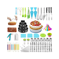 Ensemble de 393 pièces pour la décoration de gâteaux en silicone, comprenant des douilles à pâtisserie, un moule à chocolat et un plateau tournant, compatible lave-vaisselle