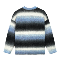 AiNear Großhandel Individuelles Logo-Design OEM & ODM Langarm Rundhals Gestreifter Flauschiger Herren Mohair Strickpullover