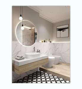 Muebles de Baño Modernos con Doble Lavabo, Impermeables, de Madera Maciza, Contrachapada y Acrílico, Patrones Cuadrados y Rectangulares, Material Melamina - Product Image 4