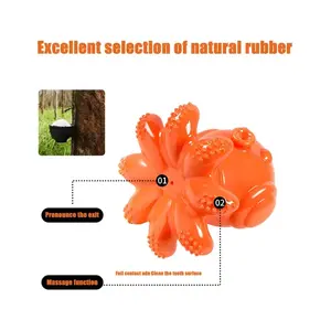 Tpr ऑक्टोपस कुत्ते चउ खिलौना के साथ-आक्रामक चबाने, पिल्ला टेथिथिन, पालतू जानवरों की आपूर्ति - Product Image 2