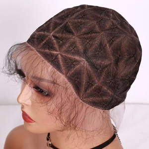 Chapeau de perruque avant en dentelle transparente cheveux synthétiques casquettes de perruque brodées élastiques avec <span class=keywords><strong>frange</strong></span> pour faire des perruques tressées - Product Image 2