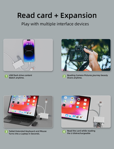 Lettore di Schede di Memoria OTG 7-in-1 Multi USB-A USB-C con 3 Porte USB, SD, TF, Doppia Ricarica per iPhone, iPad, Android, Laptop, Plug & Play - Product Image 4