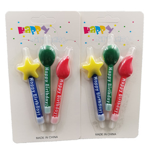 Recién llegado, 3 uds., velas coloridas de cumpleaños, fuegos artificiales para cumpleaños, pastel, llamas, forma, velas de pastel de fiesta feliz para Cumpleaños de Niños - Product Image 4