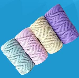 Cordón de algodón de macramé para manualidades, <span class=keywords><strong>tapiz</strong></span> tejido a mano de 3mm y 4mm con acabado trenzado para zapatos, bolsos, ropa, decoración textil para el hogar - Product Image 1