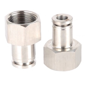 Raccords pneumatiques femelles en laiton nickelé PCF avec filetages BSPT/<span class=keywords><strong>BSPP</strong></span>, pression de fonctionnement 0-1,0 Mpa, raccords de tuyaux d'air - Product Image 5