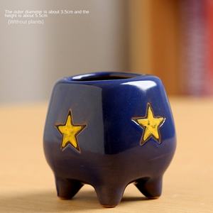 Haute Qualité Usine Ventes Directes Coloré Intérieur Rond Plante Succulent Pot De Luxe Bonsaï Pots Pot De Fleur En Céramique Avec <span class=keywords><strong>Pied</strong></span> - Product Image 3