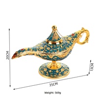 Lampe Magique Aladdin en Métal Vintage, Pot à Vœux Arabe Classique, Décoration d'Intérieur, Souvenir, Cadeau, Décoration de Table de Mariage