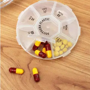 塑料药丸盒每周储存架药丸盒7天容器盒收纳器保健药物一天药丸盒