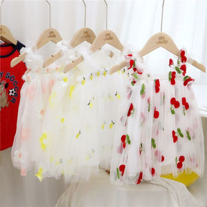 2022 Ins estate nuove ragazze senza maniche bretelle netto vestiti bambini netto principessa arcobaleno Tutu gonna bambina vestito - Product Image 4