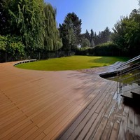 Planches de terrasse co-extrudées PWC, revêtement composite moderne pour extérieur, sol en plastique WPC, bois composite antidérapant, terrasse WPC