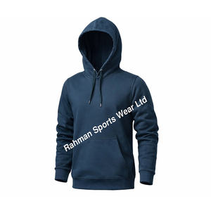 Sweat à capuche unisexe personnalisé vierge pour l'hiver, avec poche, respirant, écologique, en mélange de coton épais, prêt pour la broderie/la sérigraphie - Product Image 5