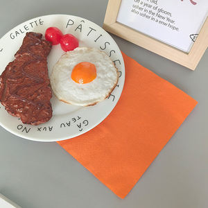 Pour serviettes de table imprimées en relief jetables 2 plis certifiées FSC, paquet plié de serviettes en pâte de bois vierge colorée pour <span class=keywords><strong>Cockta</strong></span> - Product Image 5