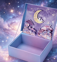 Dossiers à couvercle rigide dégradé violet-bleu rêveux, fabriqués en carton de haute qualité, avec poignée et découpe de précision pour le montage