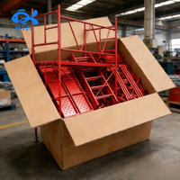 Plateforme d'échafaudage en poutre H rouge avec dispositif de levage électrique, idéale pour la construction extérieure et l'utilisation moderne