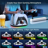NOUVEAU Support de charge rapide pour manette PS5, station de charge sans fil avec câble USB et modes d'éclairage, affichage LED