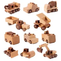 Bloques de Construcción de Madera de Haya Personalizados, Vehículo Clásico, Juguetes Educativos Montessori