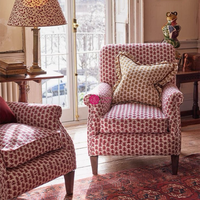 Fauteuil individuel Yicheng style rétro floral, dossier haut, pour chambre, balcon, café et gîte