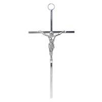Oferta de Decoraciones Católicas: Cruz de Pared de Jesús Plateada, Crucifijo de Ataúd Plateado, Colgantes de Metal, Bronce y Aleación con Diamantes