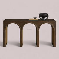 Console moderne en bois de chêne massif, table console de luxe de grande taille pour entrée, salon, meubles