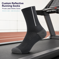Chaussettes de course athlétiques réfléchissantes à marque privée pour les détaillants de course à pied, fourniture pour clubs avec support d'approbation d'échantillons