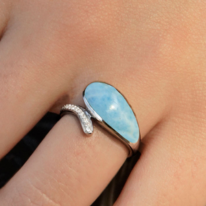 Bagues en larimar de qualité supérieure, fabriquées en usine, achetez des pierres de larimar, des pierres précieuses de larimar, des bagues de bijoux - Product Image 2