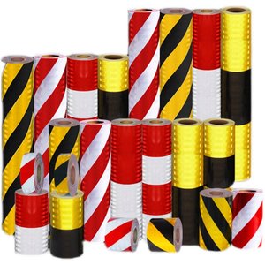 Film adhésif réfléchissant super résistant et haute luminosité pour poteaux de signalisation routière et poteaux de limitation de hauteur pour installations de circulation rapide - Product Image 1