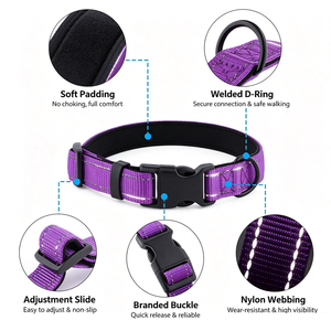 Cross-Border <b>Dog</b> Collar Diving Cloth Lined Solid Nylon Pet Tie Towel Leash Large <b>Dog</b> Anti-Release Necklace - Product Image 6