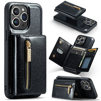 Pour iPhone 15 Pro Max coque de téléphone portefeuille à paillettes deux-en-un housse de protection magnétique pour iPhone 14 13 12 11 coque de téléphone