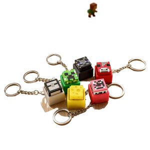 Portachiavi con pulsanti in PLA stampati in 3D, ciondolo per borsa, accessorio per tastiera, giocattolo antistress luminoso, logo personalizzato anime, regalo promozionale - Product Image 1
