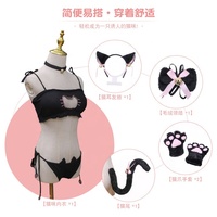 Ensemble de maillots de bain imprimés chat Anime Cosplay Performance Costume Lingerie Sous-vêtements