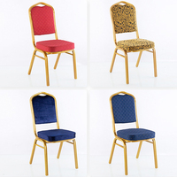 Housses de chaise pour banquet de mariage, chaises de banquet d'hôtel empilables à dossier haut en acier inoxydable avec structure métallique pour événements