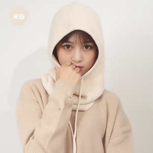 Mode à la mode tricoté hiver chapeau <span class=keywords><strong>femme</strong></span> automne automne hiver tricoté écharpe chapeau femmes épaissi garder au chaud Ski masque <span class=keywords><strong>cagoule</strong></span> chapeau - Product Image 3