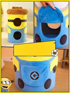 Officieel gelicenseerd <span class=keywords><strong>Minion</strong></span> hondenbedje, schattig cartoon pluche hondenhuis, op maat gemaakt, afneembaar, zacht, warm dierenkussen voor de winter - Product Image 4