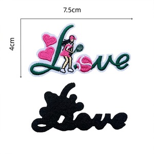 Parche Bordado de Tenis para Niñas, Parches con Forma de Corazón y Amor, Insignia de Tela con Logotipo de Equipo, <span class=keywords><strong>Velcro</strong></span> para Decoración de Ropa y Chaquetas - Product Image 3