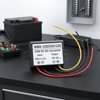 Convertisseur abaisseur de tension étanche 2A 24VDC vers 12VDC pour applications automobiles et domestiques