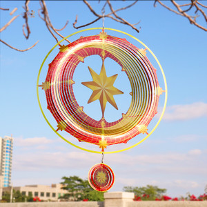 ของตกแต่งสวนขายส่ง จี้โลหะสีเขียวทะเล ตัวหมุนลม - Product Image 6