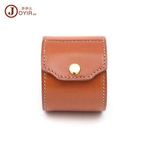 Joyir Genuine Leather <b>Watch</b> Box Round 7x8.5x8.5 Storage <b>Case</b> For Mechanical <b>Watches</b> Vintage Jewelry Packaging - Product Image 3