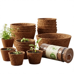100% Biodegradable Natural Coconut Fiber Pot with Drainage Hole for Floor Use Eco-Friendly Vintage Design Eco2go Vietnam - Product Image 1