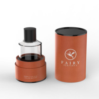Bouteille de parfum en verre ronde de luxe vide avec étiquette personnalisée de 30ml 50ml 60ml 100ml avec emballage en boîte